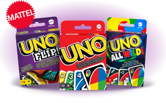 Group of Mattel Uno Products